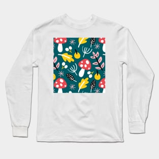 Fall Art Deco Wallpaper Abstract Pattern Design Long Sleeve T-Shirt